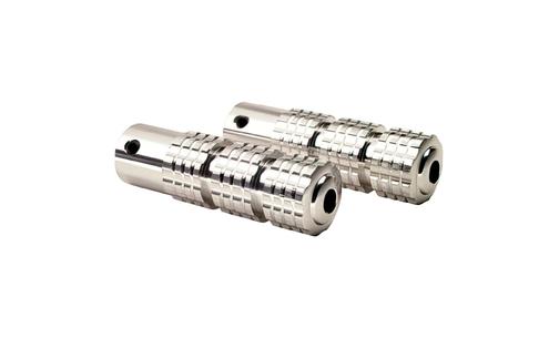 Foot Pegs knurled silver