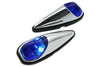 Glue-On Light/Indicator Set Raindrop blue/chrome