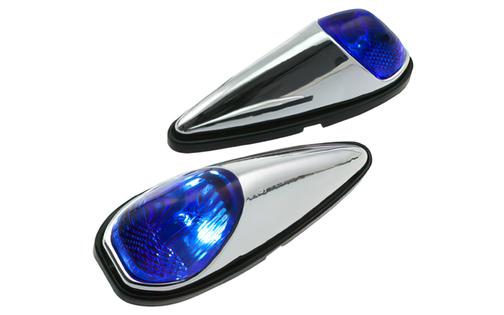 Glue-On Light/Indicator Set Raindrop blue/chrome