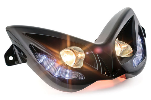 Twin Headlight EVO 2 w/ blue LEDs Yamaha Aerox black