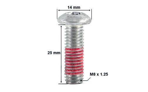 Screw f. brake disc lens head M8 x 1.25 x 25mm Peugeot