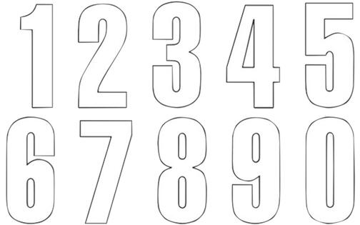Number Sticker x3 Blackbird #0 13X7cm white