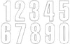 Number Sticker x3 Blackbird #5 13X7cm white