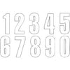 Number Sticker x3 Blackbird #9 13X7cm white