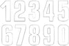 Number Sticker x3 Blackbird #0 16X7.5cm white