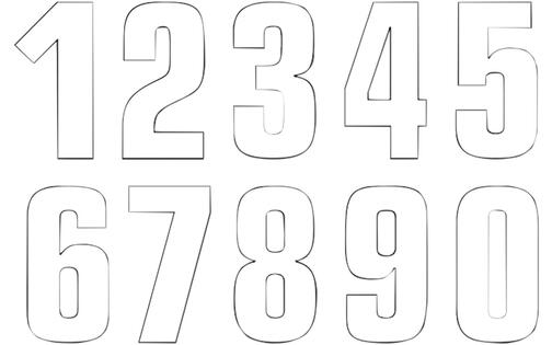 Number Sticker x3 Blackbird #1 16X7.5cm white