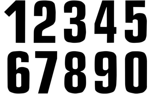 Number Sticker x3 Blackbird #1 16X7.5cm black