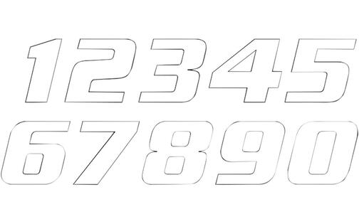 Number Sticker x3 Blackbird #3 20X25cm white