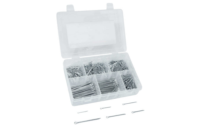 Assortment Box split pins 6 sizes 555 pieces