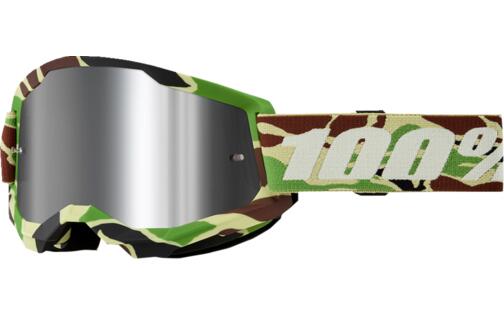 MX Goggles 100% Strata 2 WAR CAMO silver mirror
