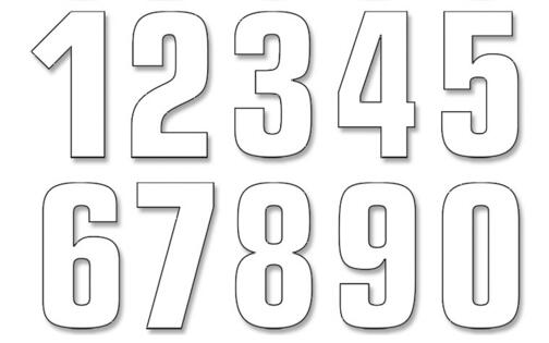 Number Stickers Blackbird #0-9 16x7cm white