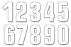 Number Stickers Blackbird #0-9 16x7cm white