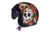 Open Face Helmet MT Helmets Le Mans 2 SV Skull & Rose black