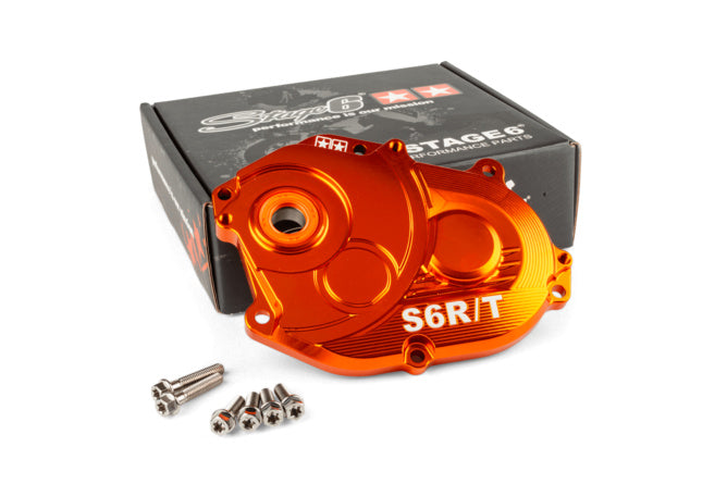 Gearbox Cover Stage6 R/T orange with titanium screws Minarelli