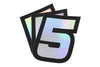 Sticker number 5 hologram Doppler 10x7,5cm (x3)