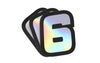 Sticker number 6 hologram Doppler 10x7,5cm (x3)