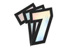 Sticker number 7 hologram Doppler 10x7,5cm (x3)