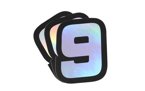 Sticker number 9 hologram Doppler 10x7,5cm (x3)