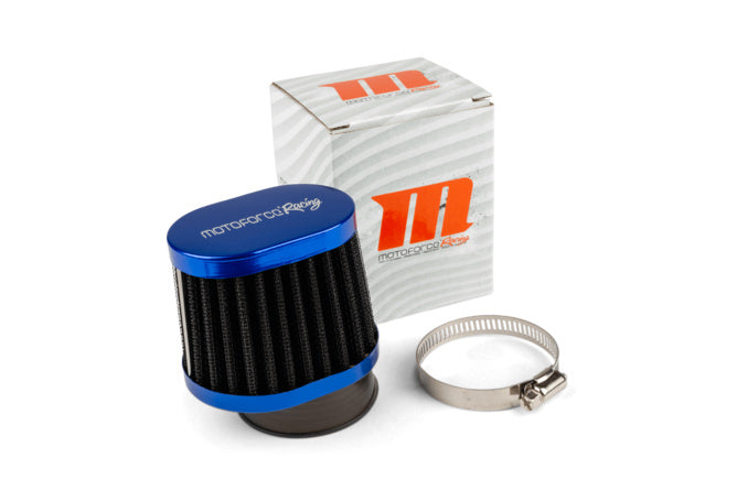 Air Filter offset Motoforce Racing type BMC 50mm PWK/VHST black / blue