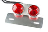 Tail Light round red w. silver license plate holder