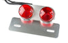 Tail Light round red w. silver license plate holder